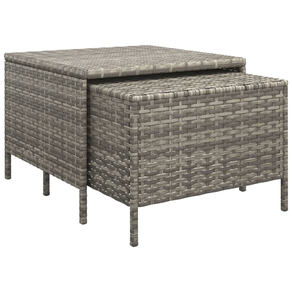 3-delige Loungeset met kussens poly rattan grijs MeubelReus