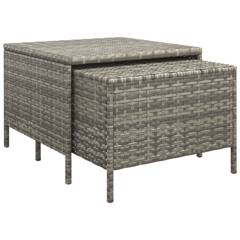 3-delige Loungeset met kussens poly rattan grijs MeubelReus