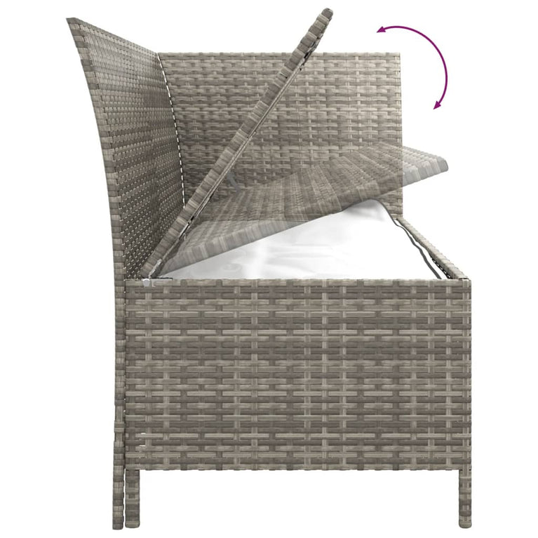 3-delige Loungeset met kussens poly rattan grijs MeubelReus