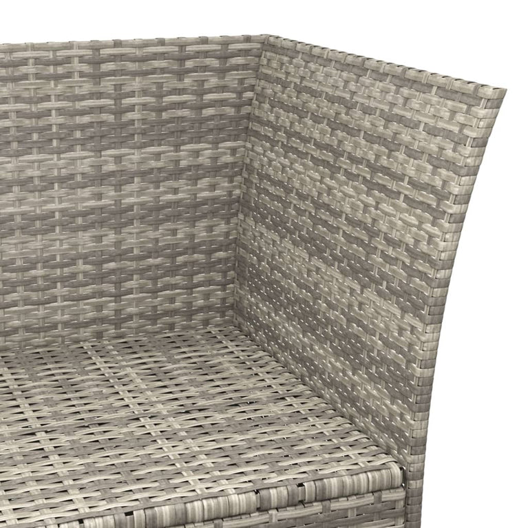 3-delige Loungeset met kussens poly rattan grijs MeubelReus
