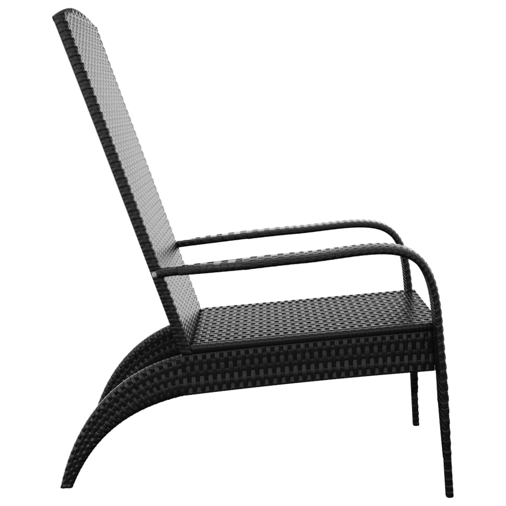 Tuinstoel Adirondack poly rattan zwart MeubelReus