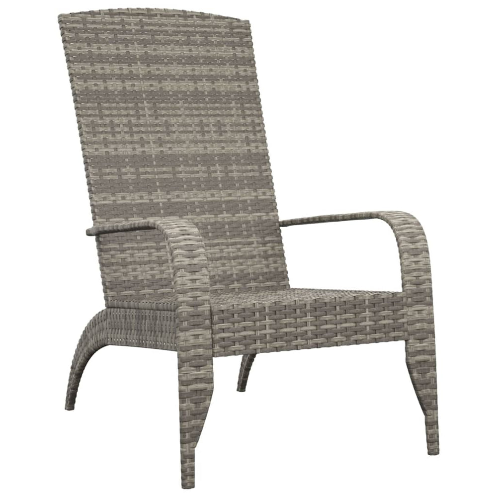 Tuinstoel Adirondack poly rattan grijs MeubelReus