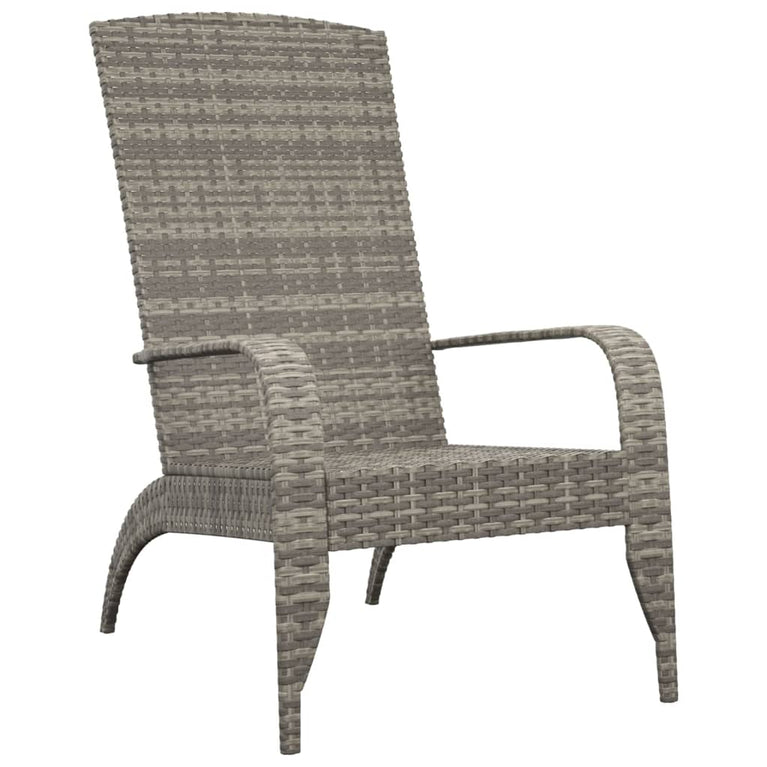 Tuinstoel Adirondack poly rattan grijs MeubelReus