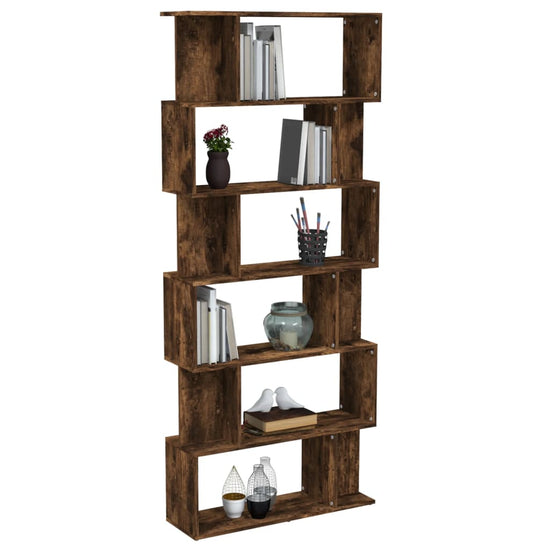 Boekenkast/kamerscherm 80x24x192 cm bewerkt hout gerookt eiken MeubelReus