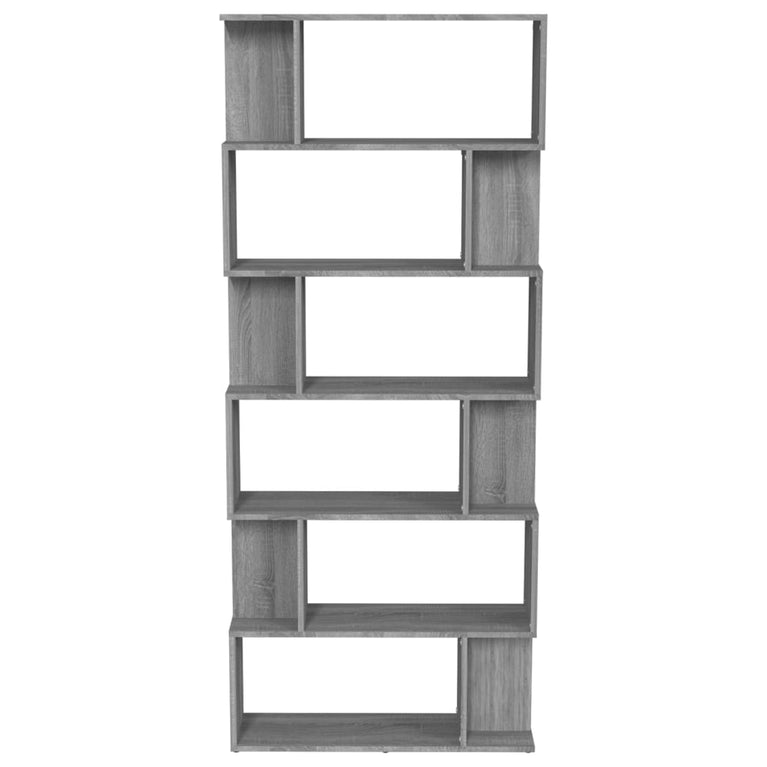 Boekenkast/kamerscherm 80x24x192 cm bewerkt hout grijs sonoma MeubelReus