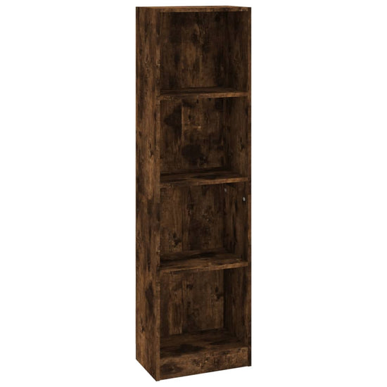 Boekenkast 4-laags 40x24x143 cm bewerkt hout gerookt eikenkleur MeubelReus