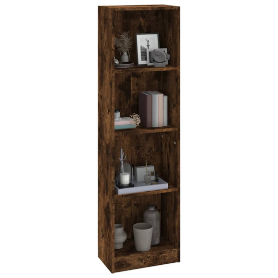 Boekenkast 4-laags 40x24x143 cm bewerkt hout gerookt eikenkleur MeubelReus