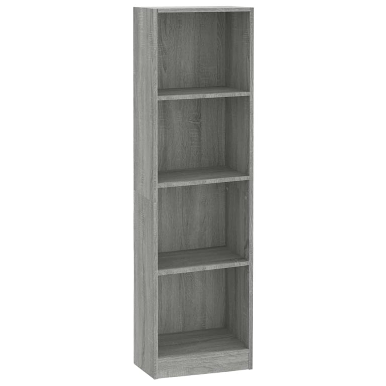 Boekenkast 4 schappen 40x24x143 cm bewerkt hout grijs sonoma MeubelReus