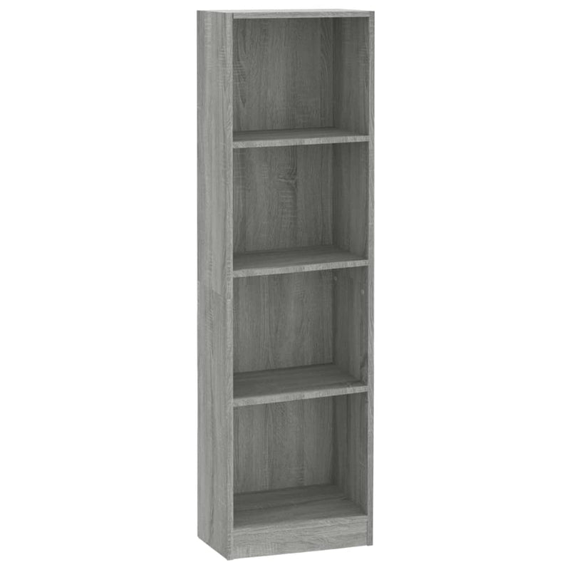 Boekenkast 4 schappen 40x24x143 cm bewerkt hout grijs sonoma MeubelReus