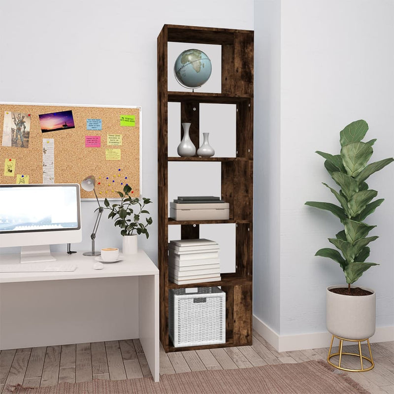 Boekenkast 45x24x160 cm bewerkt hout gerookt eikenkleurig MeubelReus