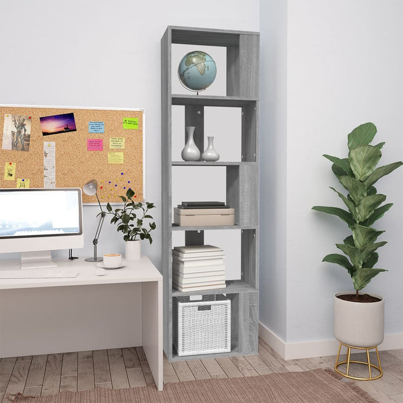 Boekenkast 45x24x160 cm bewerkt hout grijs sonoma eikenkleurig MeubelReus