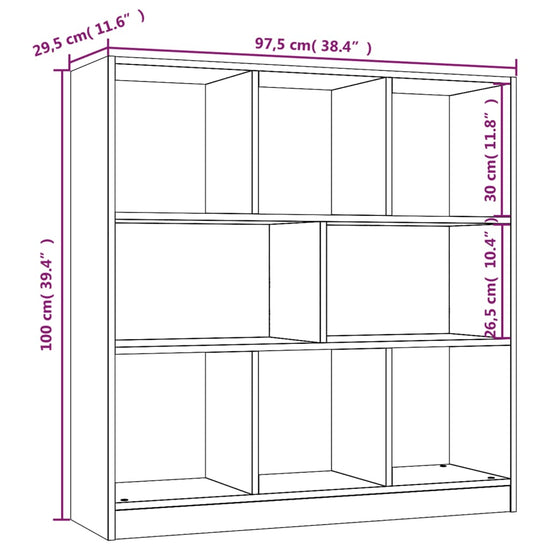 Boekenkast 97,5x29,5x100 cm bewerkt hout grijs sonoma eiken MeubelReus