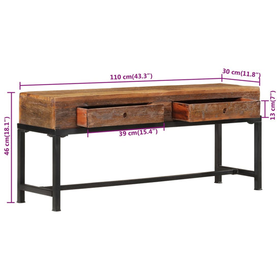 Tv-meubel 110x30x46 cm massief gerecycled hout MeubelReus