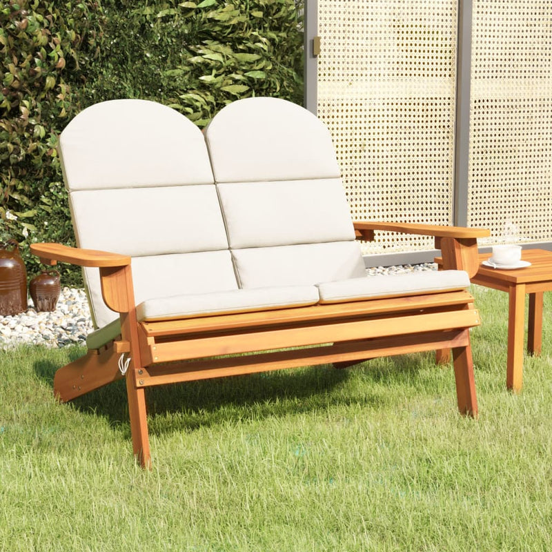 Tuinbank Adirondack met kussens 126 cm massief acaciahout MeubelReus