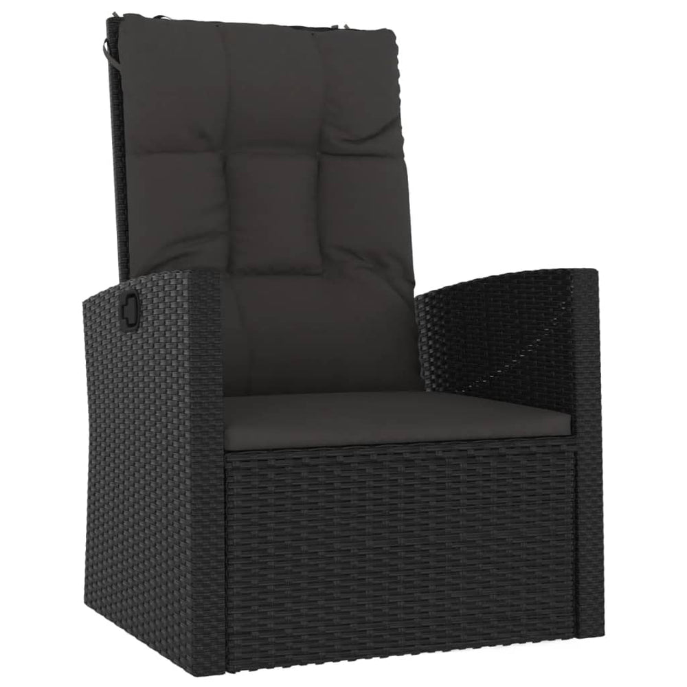 3-delige Loungeset met kussens poly rattan zwart MeubelReus