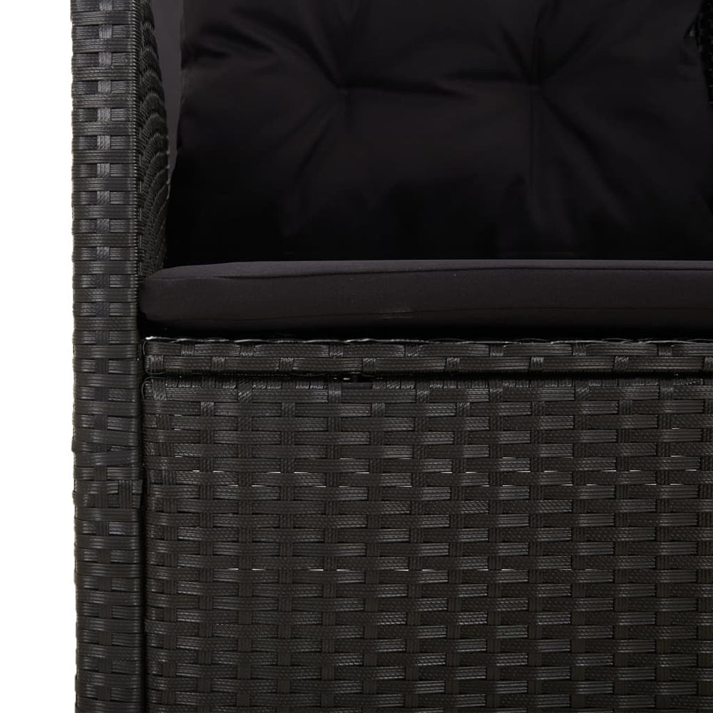 3-delige Loungeset met kussens poly rattan zwart MeubelReus