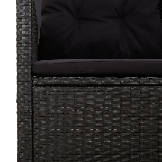 3-delige Loungeset met kussens poly rattan zwart MeubelReus