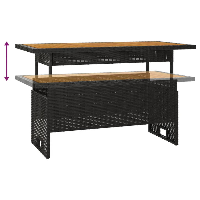 3-delige Loungeset met kussens poly rattan zwart MeubelReus
