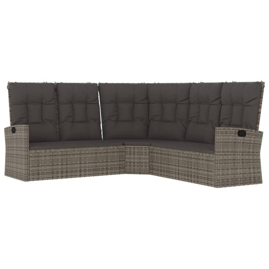 3-delige Loungeset met kussens poly rattan grijs MeubelReus