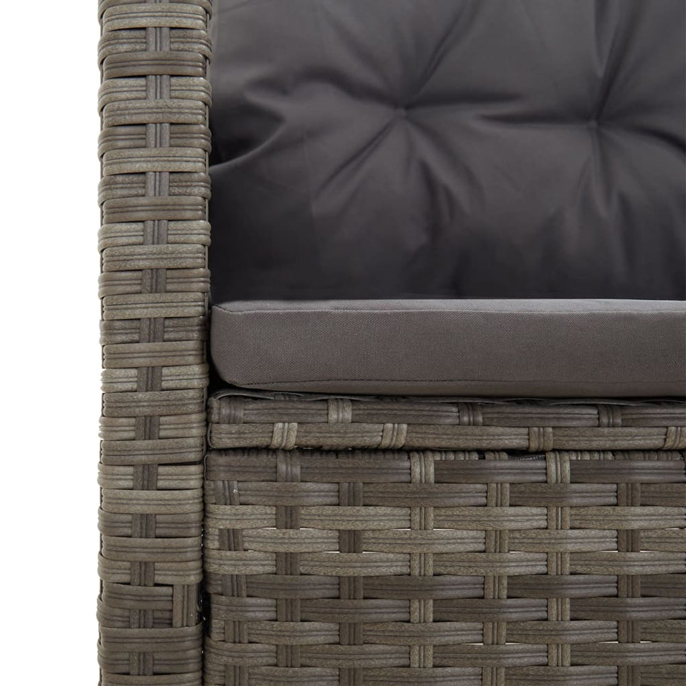 3-delige Loungeset met kussens poly rattan grijs MeubelReus