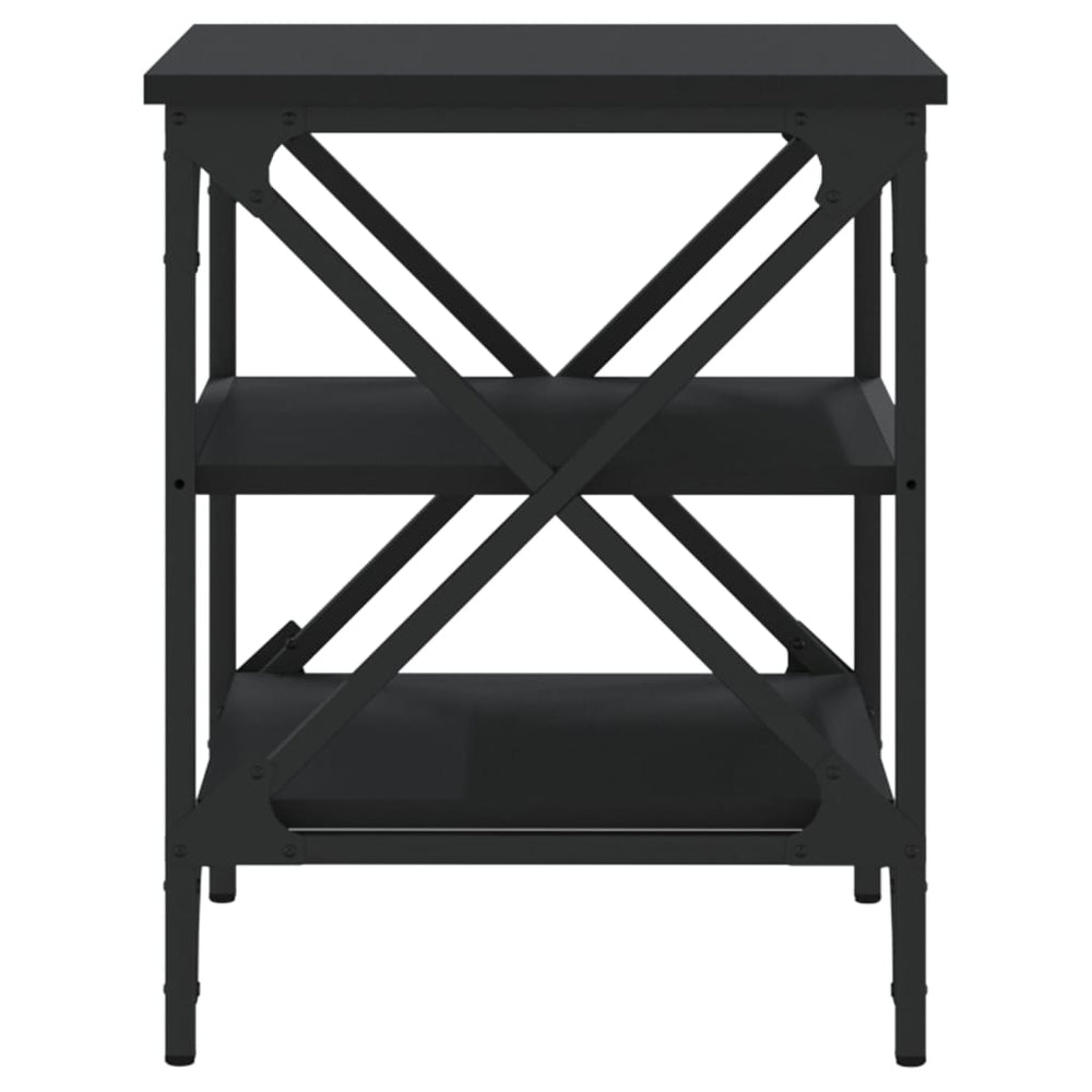 Bijzettafel 40x42x50 cm bewerkt hout zwart MeubelReus