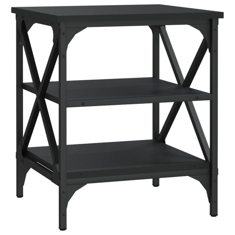 Bijzettafels 2 st 40x42x50 cm bewerkt hout zwart MeubelReus