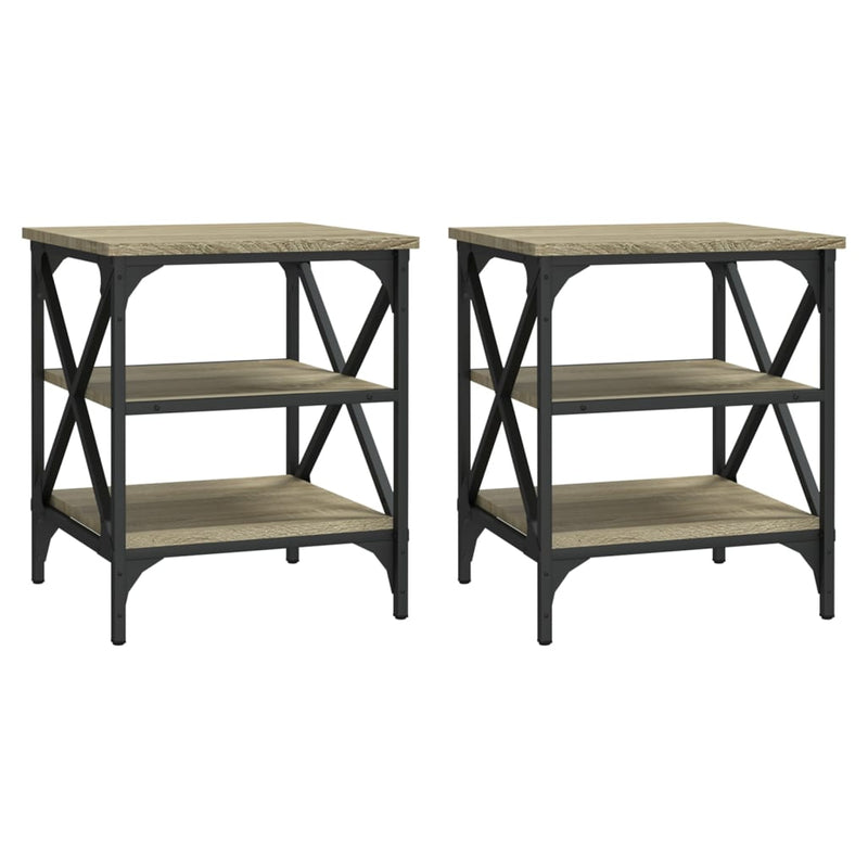 Bijzettafels 2 st 40x42x50 cm bewerkt hout sonoma eikenkleurig MeubelReus