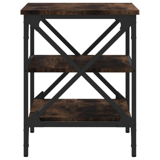 Bijzettafel 40x42x50 cm bewerkt hout gerookt eikenkleurig MeubelReus