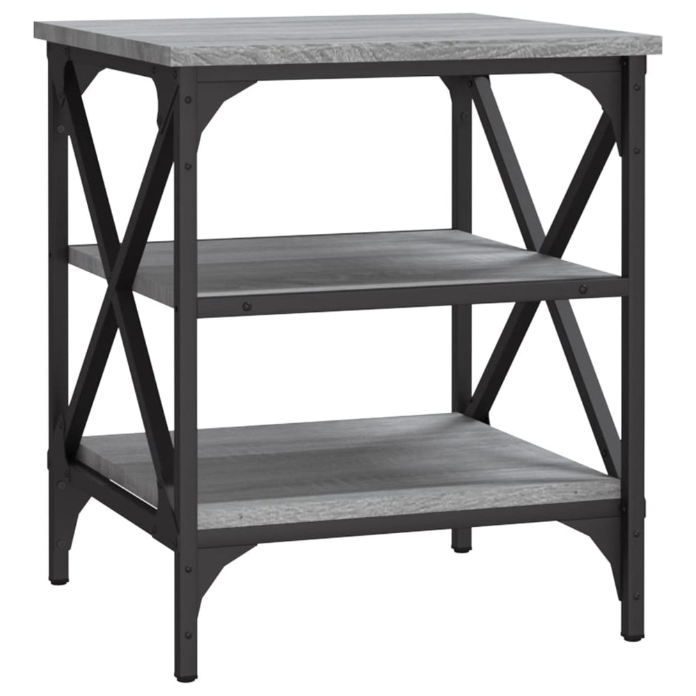 Bijzettafel 40x42x50 cm bewerkt hout grijs sonoma eikenkleurig MeubelReus