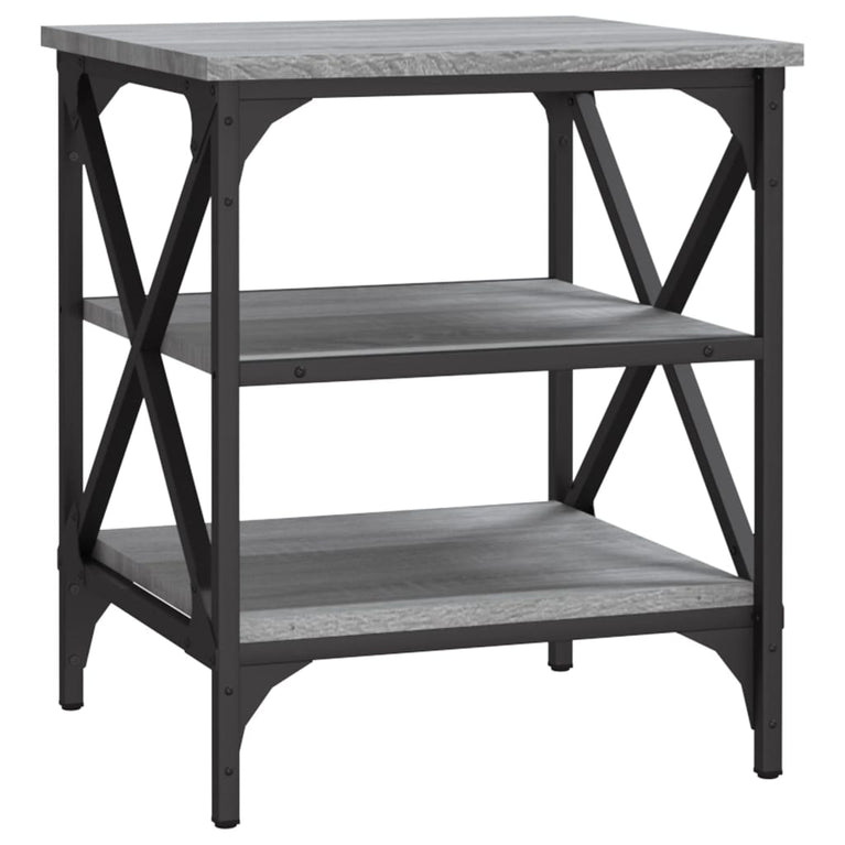 Bijzettafel 40x42x50 cm bewerkt hout grijs sonoma eikenkleurig MeubelReus