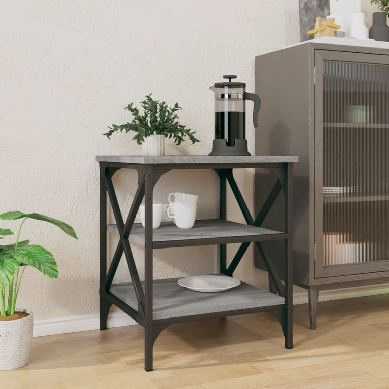Bijzettafel 40x42x50 cm bewerkt hout grijs sonoma eikenkleurig MeubelReus