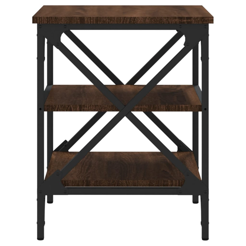 Bijzettafel 40x42x50 cm bewerkt hout bruin eikenkleur MeubelReus