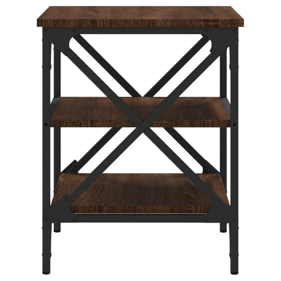 Bijzettafel 40x42x50 cm bewerkt hout bruin eikenkleur MeubelReus