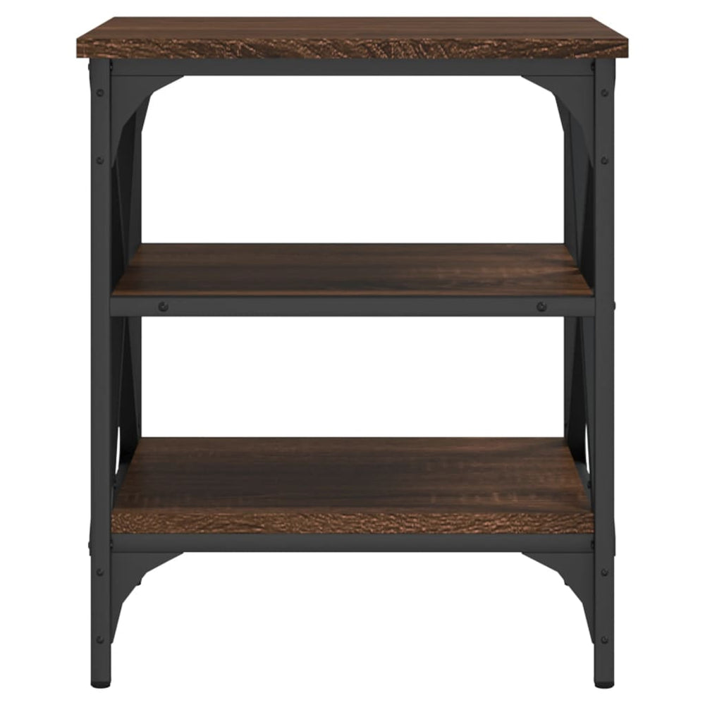 Bijzettafels 2 st 40x42x50 cm bewerkt hout bruin eikenkleur MeubelReus