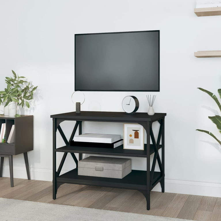 Tv-meubel 60x40x50 cm bewerkt hout zwart MeubelReus