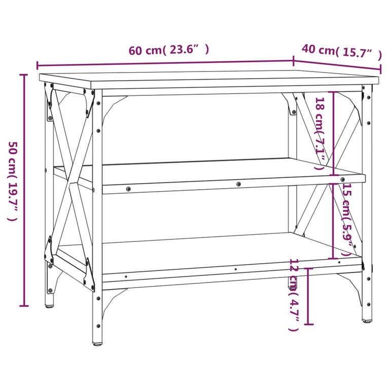 Tv-meubel 60x40x50 cm bewerkt hout zwart MeubelReus