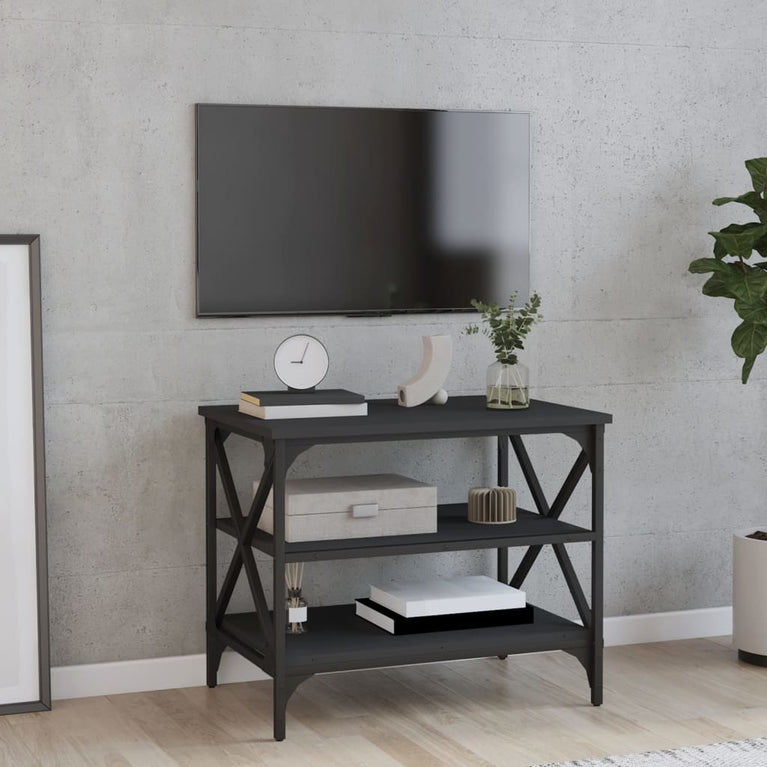 Tv-meubel 60x40x50 cm bewerkt hout zwart MeubelReus