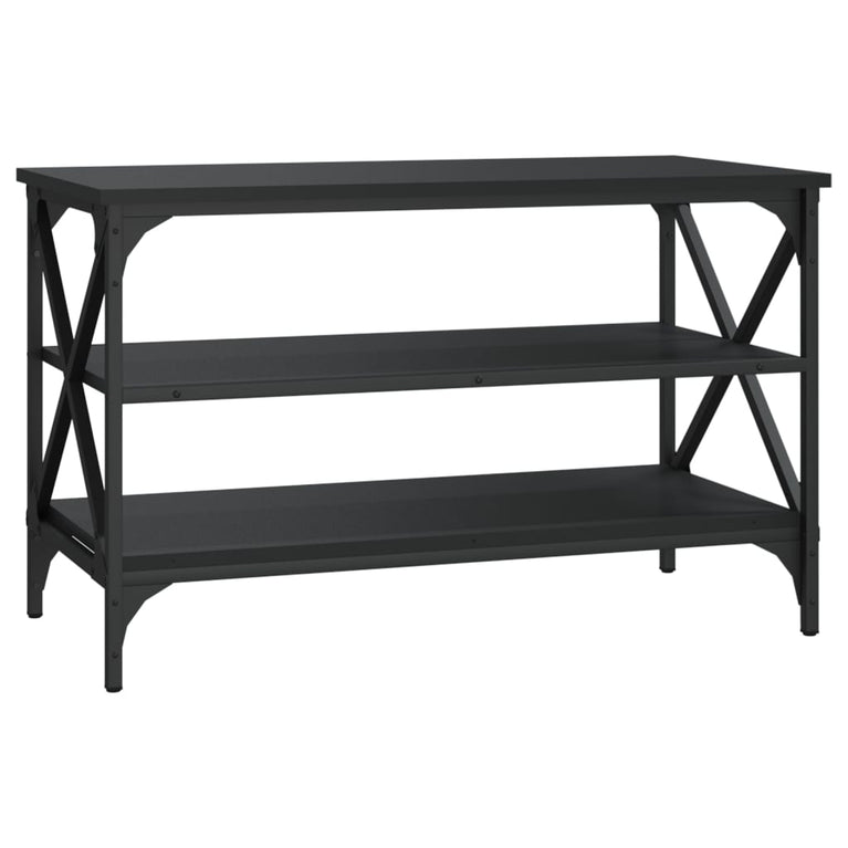 Tv-meubel 80x40x50 cm bewerkt hout zwart MeubelReus