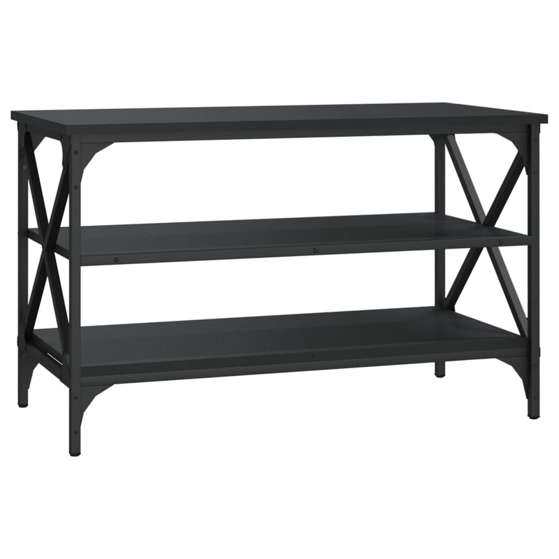 Tv-meubel 80x40x50 cm bewerkt hout zwart MeubelReus