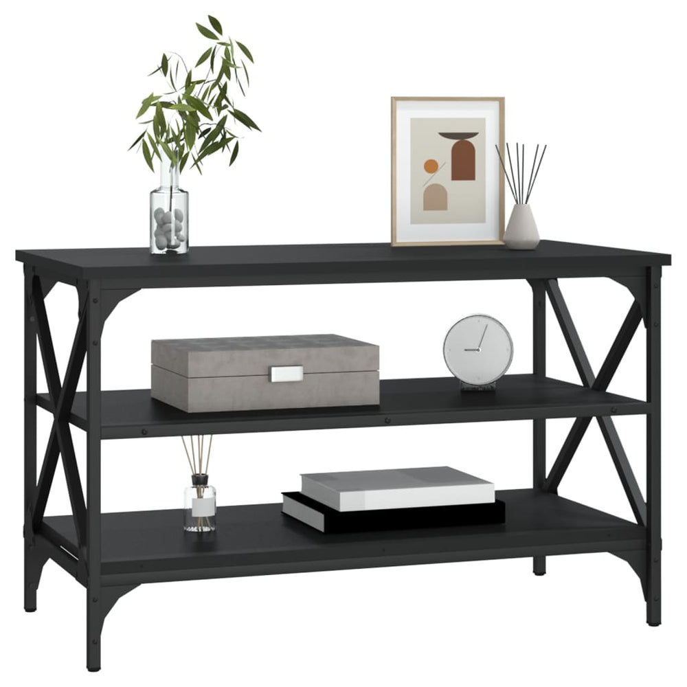 Tv-meubel 80x40x50 cm bewerkt hout zwart MeubelReus