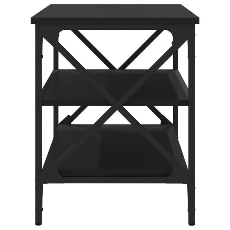 Tv-meubel 80x40x50 cm bewerkt hout zwart MeubelReus
