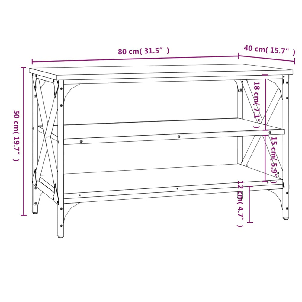Tv-meubel 80x40x50 cm bewerkt hout sonoma eikenkleurig MeubelReus