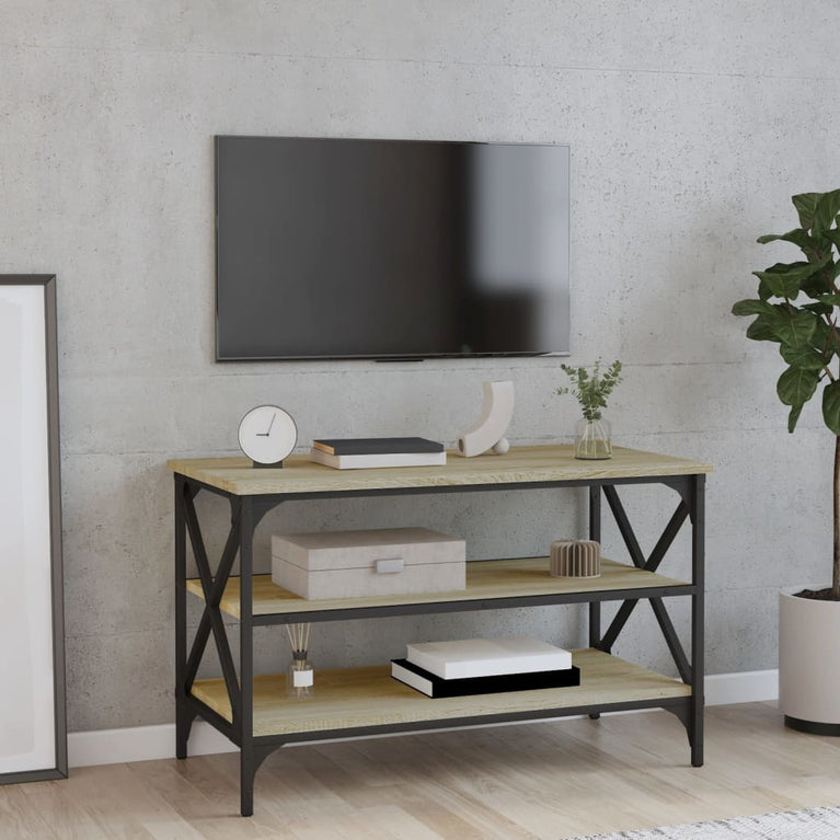 Tv-meubel 80x40x50 cm bewerkt hout sonoma eikenkleurig MeubelReus