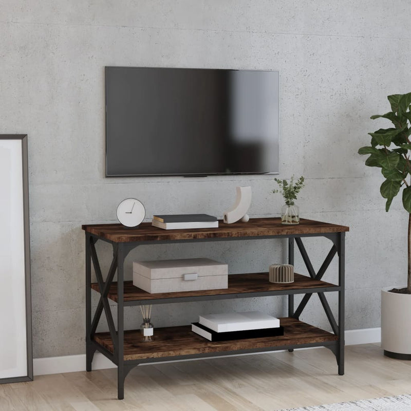 Tv-meubel 80x40x50 cm bewerkt hout gerookt eikenkleurig MeubelReus