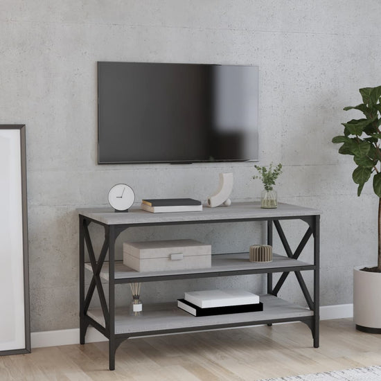 Tv-meubel 80x40x50 cm bewerkt hout grijs sonoma eikenkleurig MeubelReus