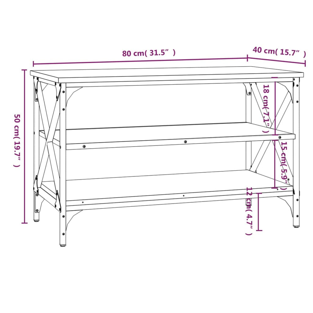 Tv-meubel 80x40x50 cm bewerkt hout bruin eikenkleur MeubelReus
