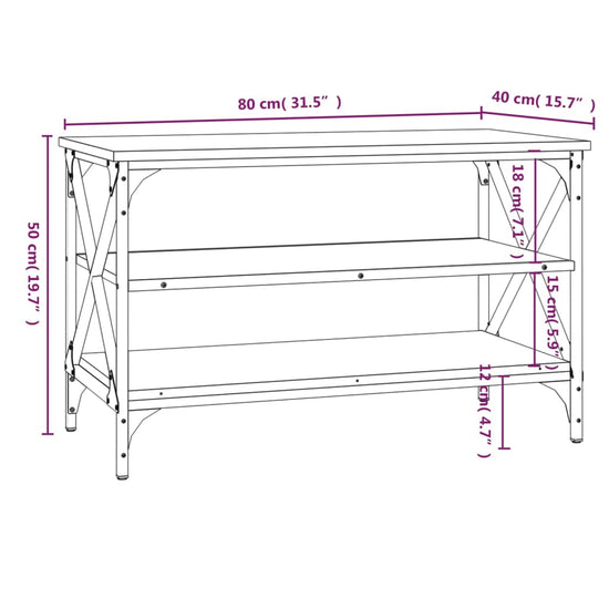Tv-meubel 80x40x50 cm bewerkt hout bruin eikenkleur MeubelReus