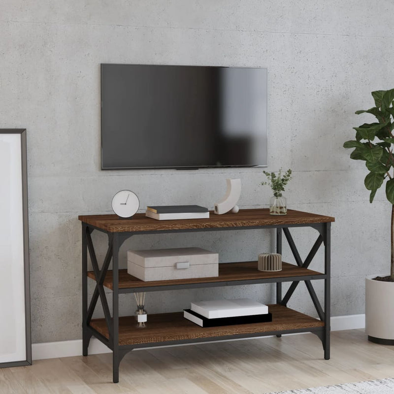 Tv-meubel 80x40x50 cm bewerkt hout bruin eikenkleur MeubelReus