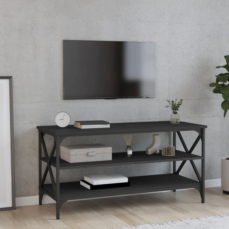 Tv-meubel 100x40x50 cm bewerkt hout zwart MeubelReus