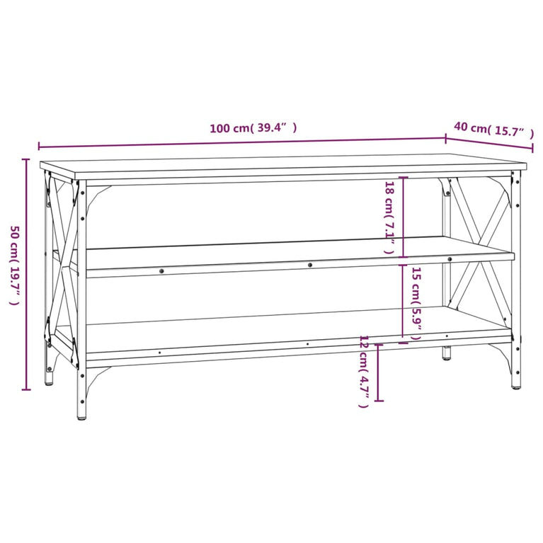 Tv-meubel 100x40x50 cm bewerkt hout sonoma eikenkleurig MeubelReus